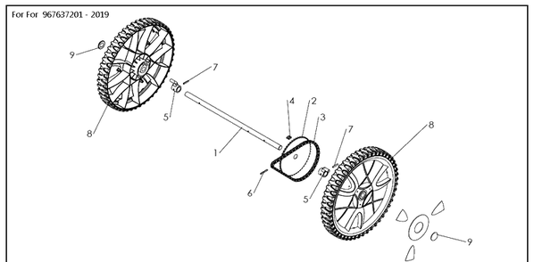 Wheels And Tires 2 Diagram and Parts List for DBS51  Husqvarna Lawn Mower