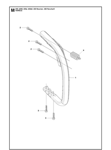 Handle Diagram and Parts List for 450II-450E-450EII-450 RANCHER-450 RANCHERII Husqvarna Chainsaw