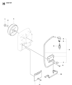 Ignition System Diagram and Parts List for  Husqvarna Leaf Blower / Vacuum
