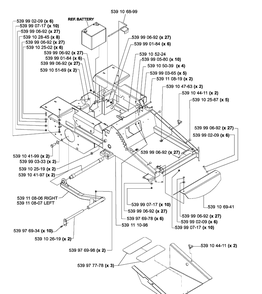 Main Frame Assembly (Part 1) Diagram and Parts List for IZ5225TXPKOA (968999307)(2005-12) Husqvarna Lawn Mower