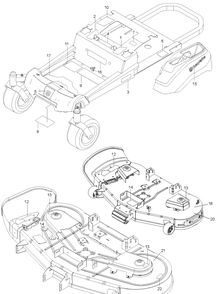 Decals Diagram and Parts List for  Husqvarna Lawn Mower