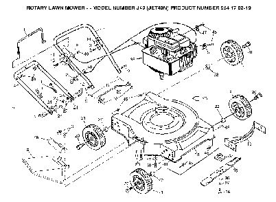 Product Complete Diagram and Parts List for J49 (JET49N)(954 17 02-19)(2004-01) Husqvarna Lawn Mower