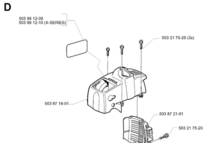Cylinder Cover Diagram and Parts List for 19994000001-20010100000 Husqvarna Edger