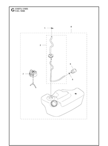 Fuel Tank 2 Diagram and Parts List for 20111800001-Current Husqvarna Leaf Blower / Vacuum
