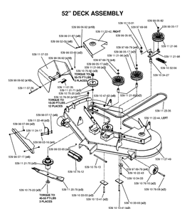 52 Inch/132cm Cutting Deck Diagram and Parts List for (968999374)(2006-02) Husqvarna Lawn Mower