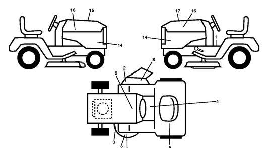 Decals Diagram and Parts List for CARB-Non-CARB Husqvarna Lawn Tractor