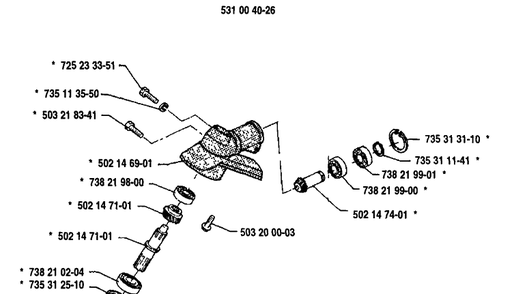 Gear Assembly Diagram and Parts List for 1992-01 Husqvarna Trimmer