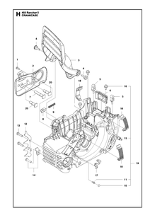 Crankcase Diagram and Parts List for (Rancher II)(2012-06) Husqvarna Chainsaw