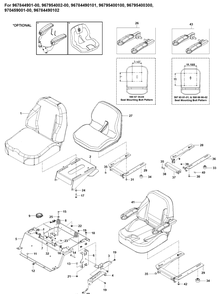 Seat 2 Diagram and Parts List for  Husqvarna Lawn Mower