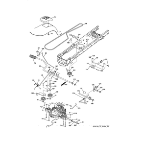 Drive Diagram and Parts List for  Husqvarna Lawn Tractor