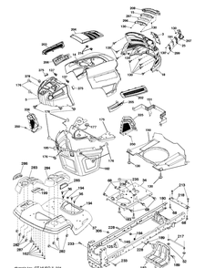Chassis / Frame Diagram and Parts List for (96043025300)(2017-10) Husqvarna Lawn Tractor