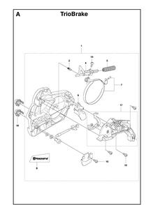 Product Complete Diagram and Parts List for TRIOBRAKE Husqvarna Chainsaw