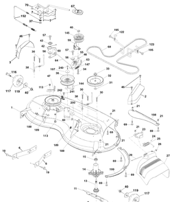 Mower Deck Diagram and Parts List for (917289630)(2010-05) Husqvarna Lawn Mower