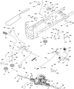Drive Diagram and Parts List for (96043029700)(2018-08) Husqvarna Lawn Tractor
