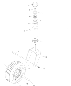 Casters Diagram and Parts List for (968999717)(2007-11) Husqvarna Lawn Mower