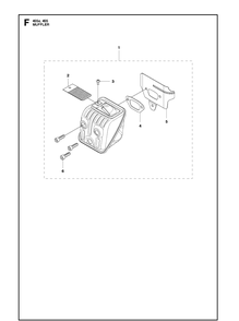 Muffler Diagram and Parts List for RANCHER Husqvarna Chainsaw