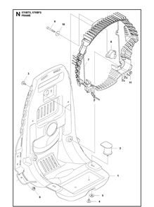 Frame 2 Diagram and Parts List for 20111800001-Current Husqvarna Leaf Blower / Vacuum