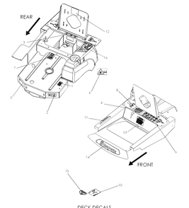 Decals Diagram and Parts List for (968999281)(2007-04) Husqvarna Lawn Mower