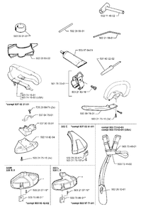 Accessories Diagram and Parts List for 1999-03 Husqvarna Trimmer