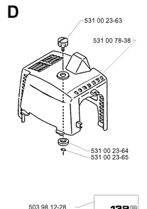 Cylinder Cover Diagram and Parts List for 19994000001-20050100000 Husqvarna Brush Cutter