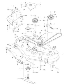 Mower Deck / Cutting Deck 2 Diagram and Parts List for  Husqvarna Lawn Mower