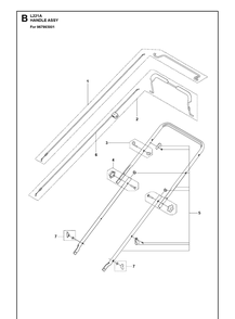 Handle Diagram and Parts List for  Husqvarna Lawn Mower
