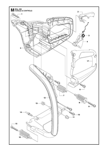Handle Controls Diagram and Parts List for 2013-01 Husqvarna Chainsaw