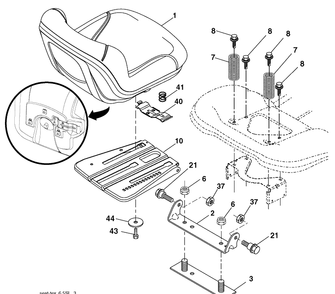 Seat Assembly Diagram and Parts List for (917289630)(2010-05) Husqvarna Lawn Mower