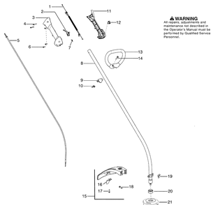 Handle And Controls Diagram and Parts List for (545012636)(2008-12) Husqvarna Trimmer