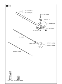 Shaft And Handle Diagram and Parts List for  Husqvarna Edger