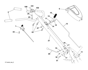 Handle Diagram and Parts List for  Husqvarna Tiller