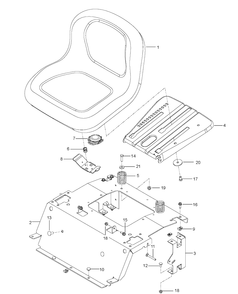 Seat Diagram and Parts List for (96676450100)(2011-03) Husqvarna Lawn Mower