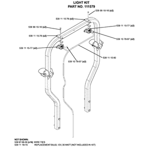 Accessories Light Kit Diagram and Parts List for IZ5225TXPKOA (968999307)(2005-12) Husqvarna Lawn Mower