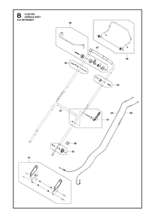 Handle Diagram and Parts List for  Husqvarna Lawn Mower