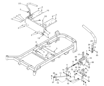 Steering Diagram and Parts List for (97045580100)(2019-12) Husqvarna Lawn Mower