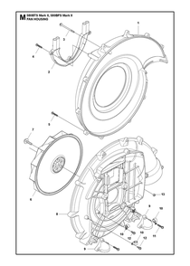 Fan Diagram and Parts List for  Husqvarna Leaf Blower / Vacuum