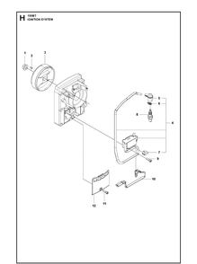 Part Location Diagram of 596813001 Husqvarna Ignition Module Assembly