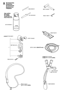 Accessories Diagram and Parts List for 20070100001-20091800000 Husqvarna Edger