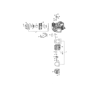 Engine >> Cylinder Head Diagram and Parts List for  Husqvarna Lawn Tractor