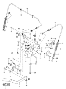 Parking Brake Diagram and Parts List for (970467701-00)(2020-04) Husqvarna Lawn Mower