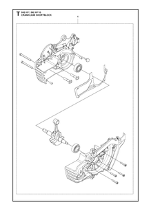 Short Block Diagram and Parts List for 592 XP-G Husqvarna Chainsaw