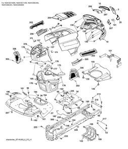 Chassis / Frame Diagram and Parts List for 2018 Husqvarna Lawn Tractor