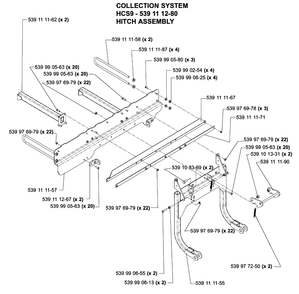 Accessories Hcs9 Collection System Hitch Diagram and Parts List for IZ5225TXPKOA (968999307)(2005-12) Husqvarna Lawn Mower