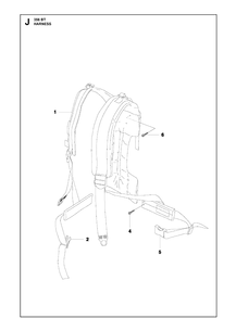 Harness Diagram and Parts List for  Husqvarna Leaf Blower / Vacuum