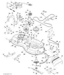Mower Deck / Cutting Deck Diagram and Parts List for (96043016200)(2012-09) Husqvarna Lawn Tractor