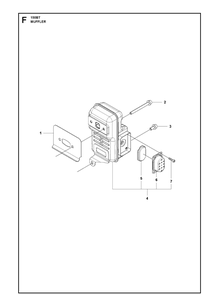 Muffler Diagram and Parts List for  Husqvarna Leaf Blower / Vacuum