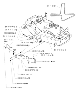 Deck Assembly 52 Inch (Part 2) Diagram and Parts List for IZ5225TSPKOA 2006-02 Husqvarna Lawn Mower