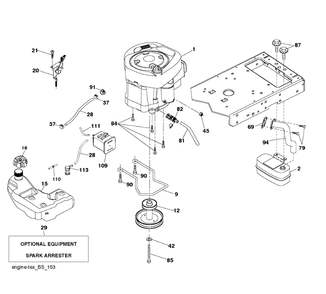 Engine 2 Diagram and Parts List for (917243820)(2017-12) Husqvarna Lawn Tractor