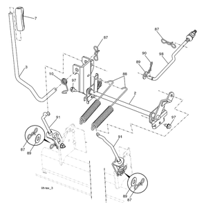 Mower Lift Diagram and Parts List for (96043004900)(2008-03) Husqvarna Lawn Mower