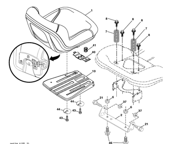 Seat Diagram and Parts List for (96045004700)(2013-08) Husqvarna Lawn Tractor